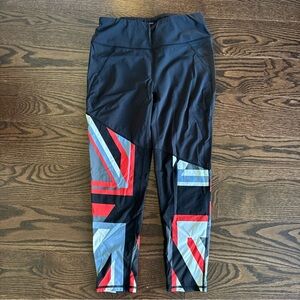 Sweaty Betty Union Jack The Power Crop Leggings Sz M